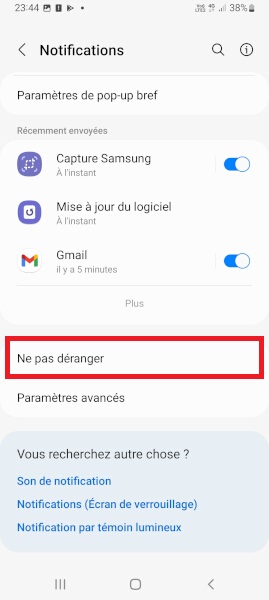 Activer le mode pendant une durée limitée